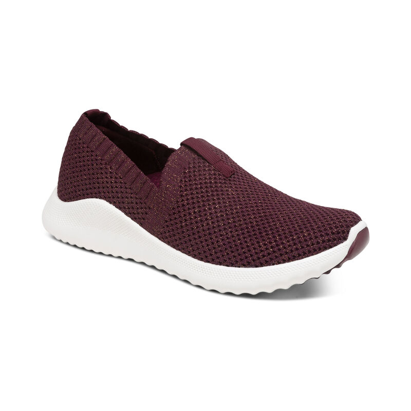 Aetrex Angie Arch Support Women's Sneakers Red | FHN2882DE