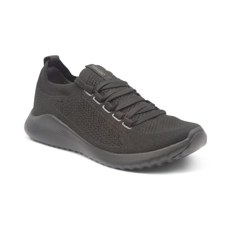 Aetrex Carly Arch Support Women's Sneakers Black Grey | VSU1638GJ