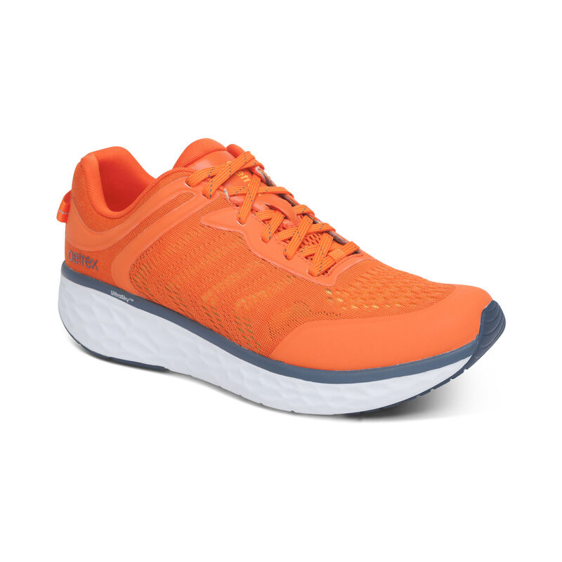 Aetrex Chase Arch Support Men's Sneakers Orange | GRV7026VO