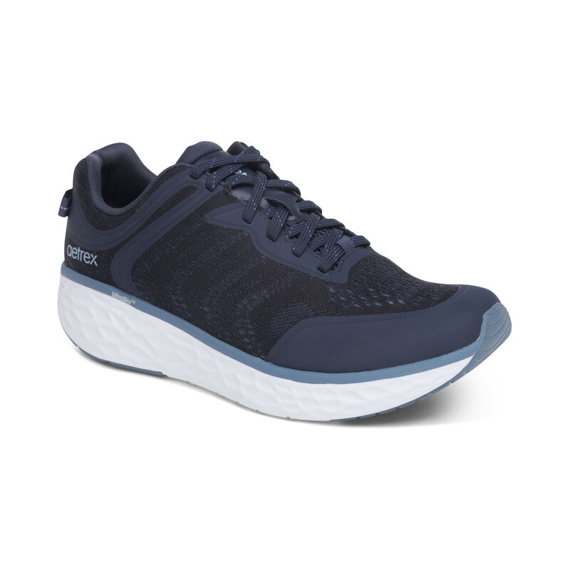 Aetrex Chase Arch Support Men's Sneakers Navy | MOE2451QS