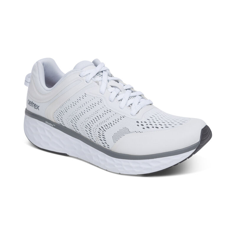 Aetrex Chase Arch Support Men's Sneakers White | WAM632QU