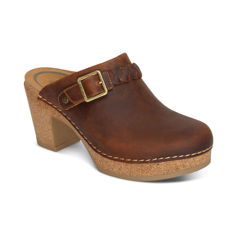 Aetrex Corey Women's Clogs Dark Brown | ADG2159SJ