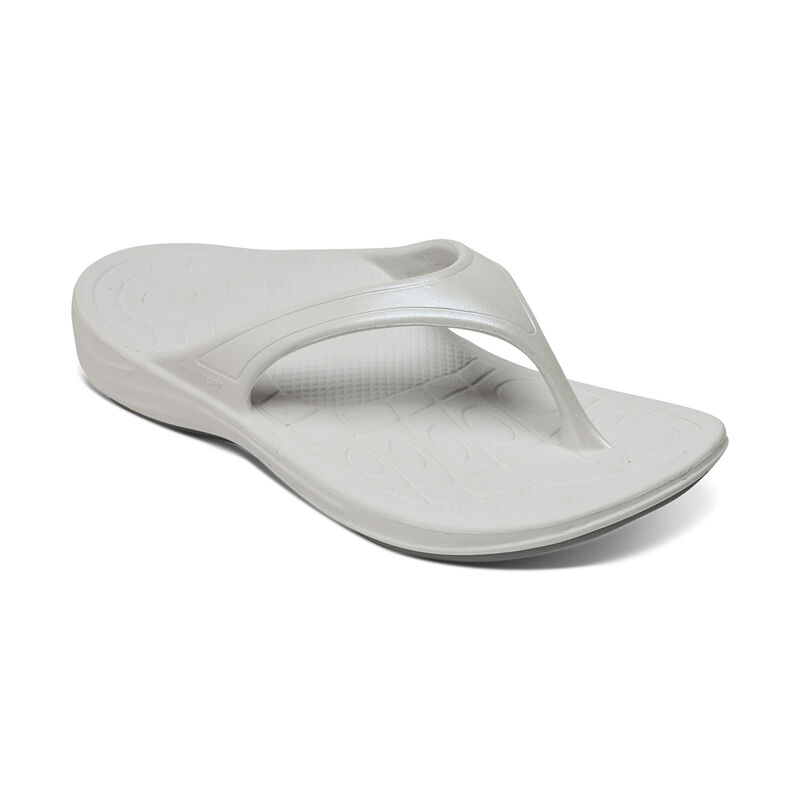 Aetrex Fiji Orthotic Women's Flip Flops White | URE6564UI