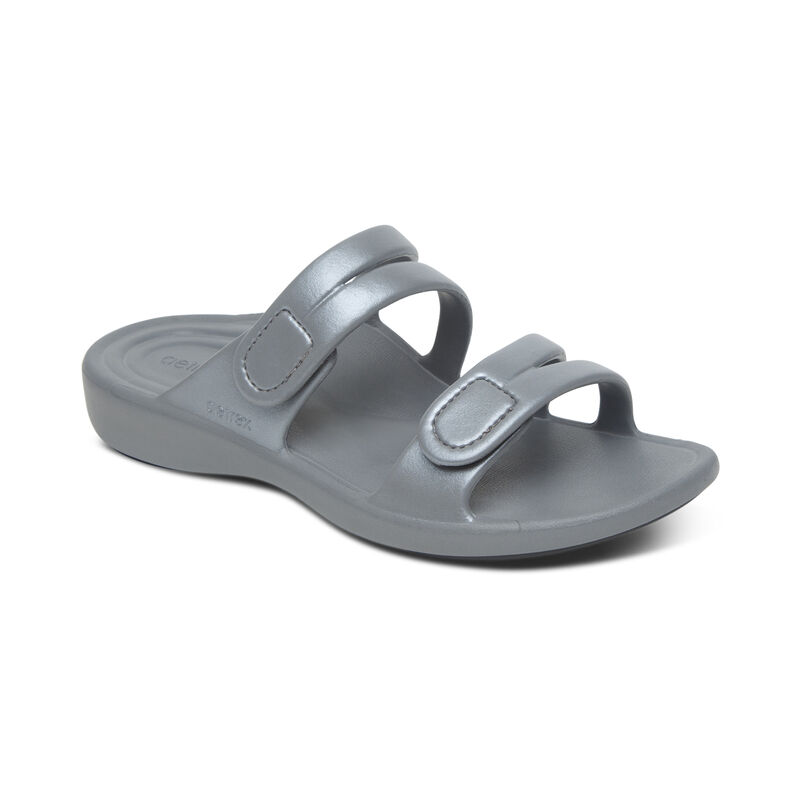 Aetrex Janey Sport Water-Friendly Women's Slides Grey | EXA8688FJ