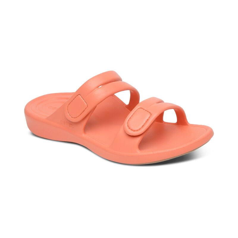 Aetrex Janey Sport Water-Friendly Women's Slides Orange | ZSQ7960SK