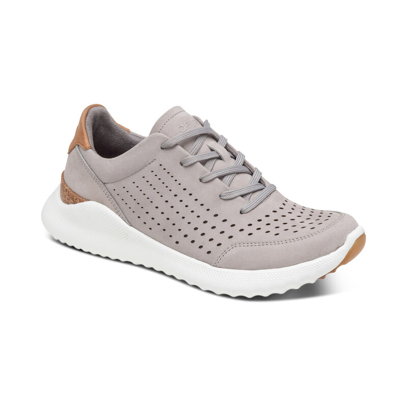 Aetrex Laura Arch Support Women's Sneakers Grey | KCG3273HD