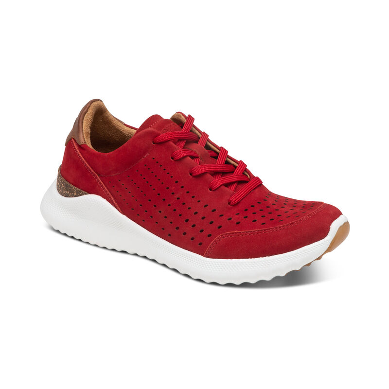 Aetrex Laura Arch Support Women's Sneakers Red | XBT2993BD