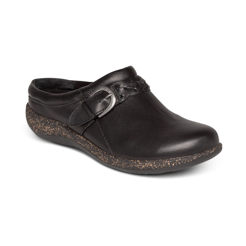 Aetrex Libby Comfort Women's Clogs Black | XHO7150OU