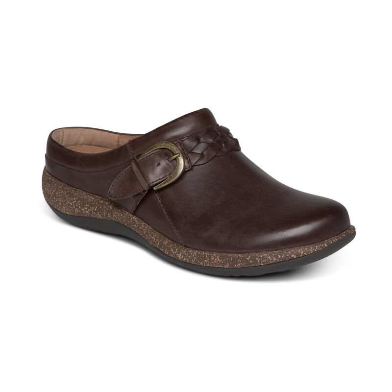 Aetrex Libby Comfort Women's Clogs Brown | DCQ1164NI