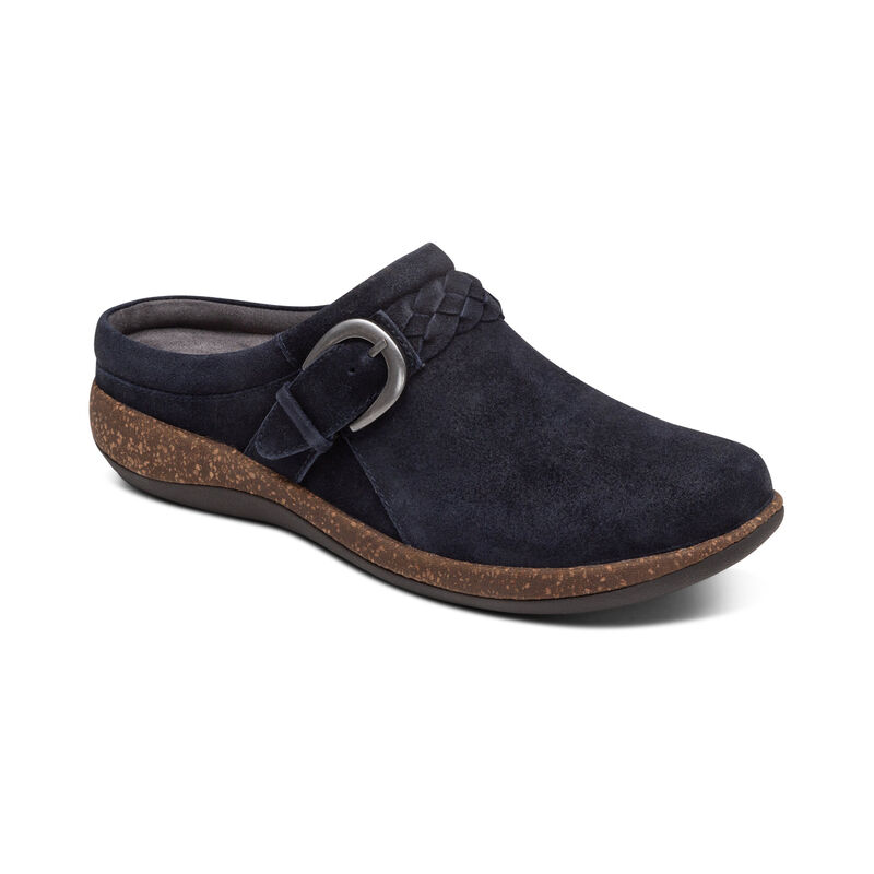 Aetrex Libby Comfort Women's Clogs Navy | AKY8713QV