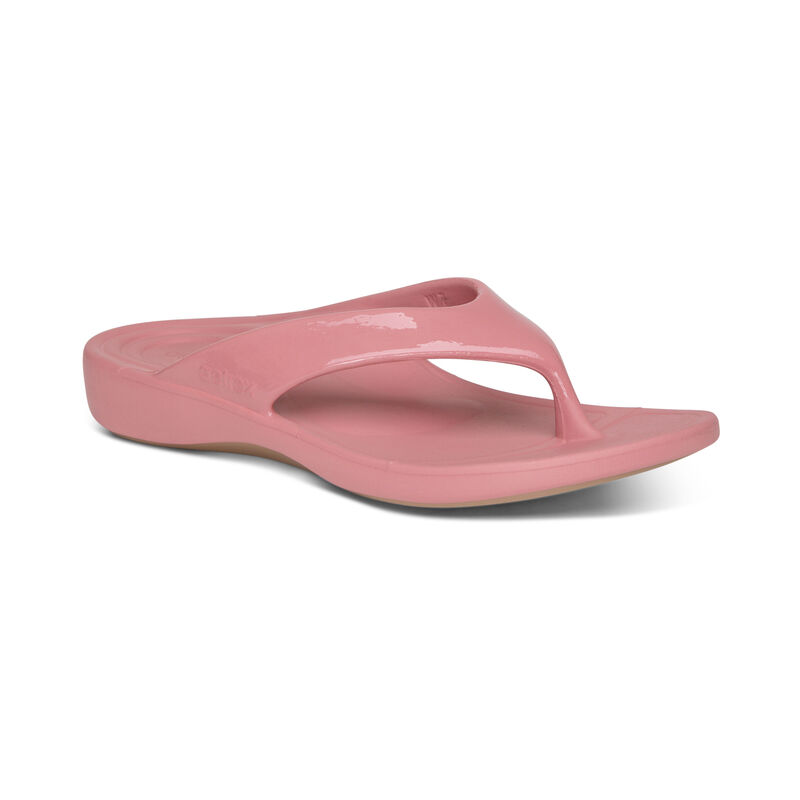 Aetrex Maui Orthotic Women's Flip Flops Pink | UTK8163FJ