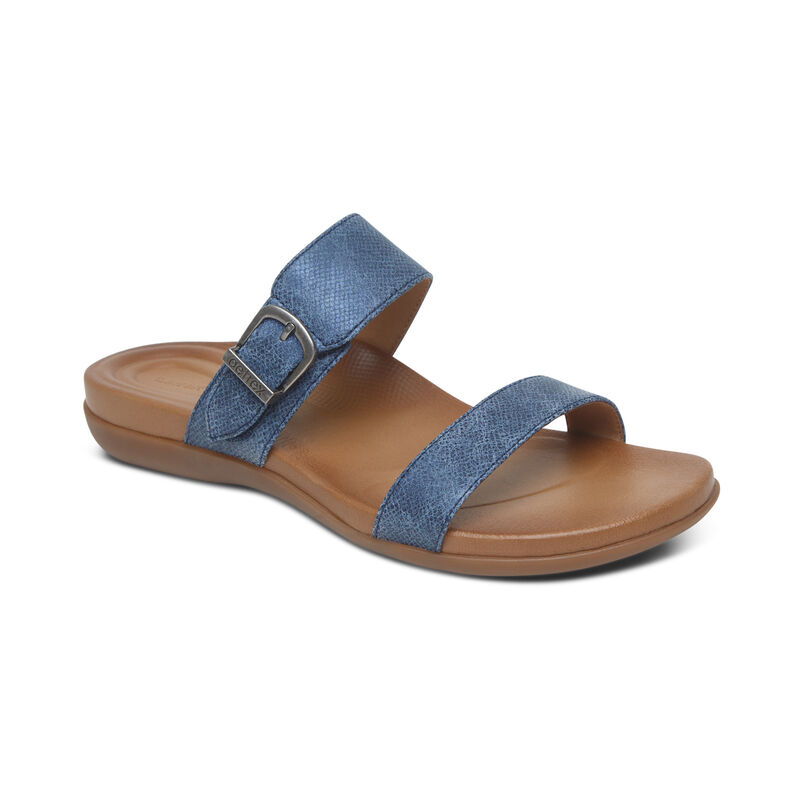 Aetrex Mimi Water-Friendly Women's Sandals Navy | HTI9583SF