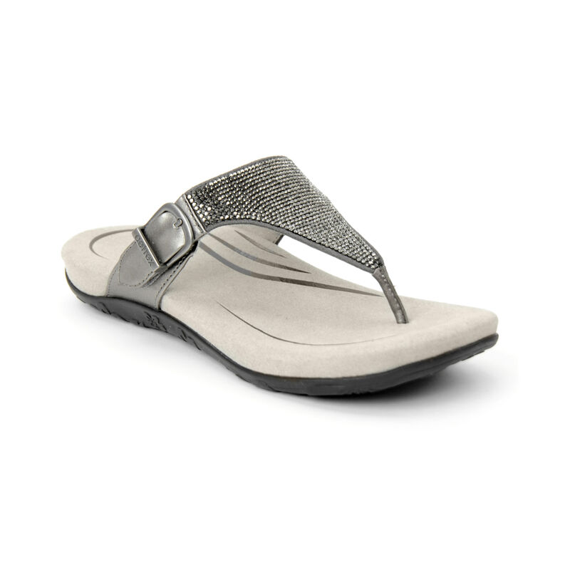 Aetrex Rae Adjustable Thong Women's Flip Flops Silver | VFB7516NR