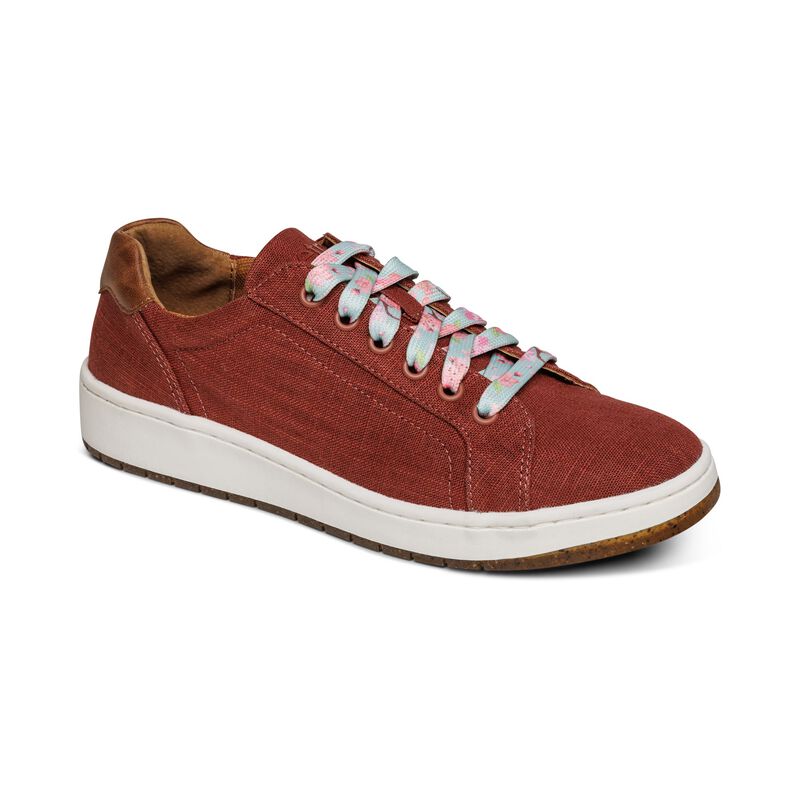 Aetrex Renee Arch Support Women's Sneakers Dark Red | ENJ2733RK