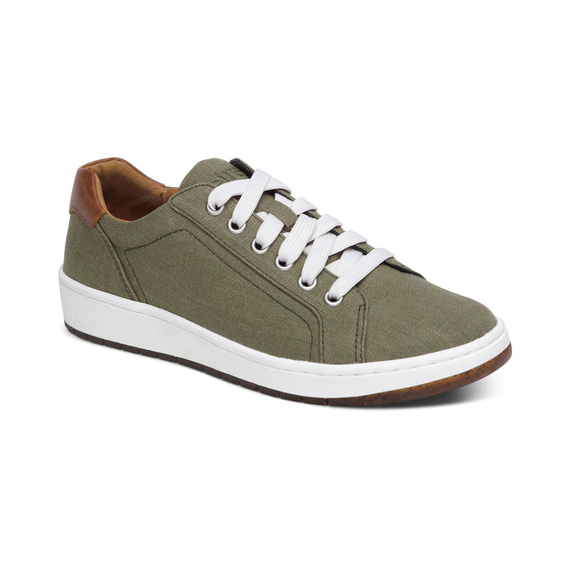 Aetrex Renee Arch Support Women's Sneakers Green | EXM7444FA