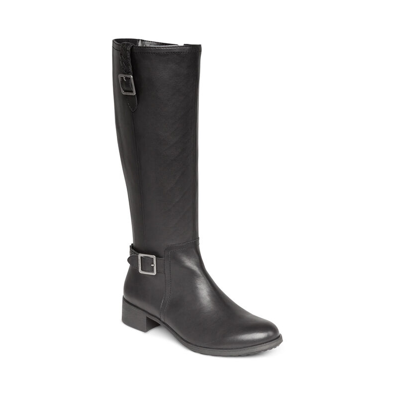 Aetrex Vera Arch Support Weather-Friendly Riding Women's Knee-high Boots Black | CFL2648BZ