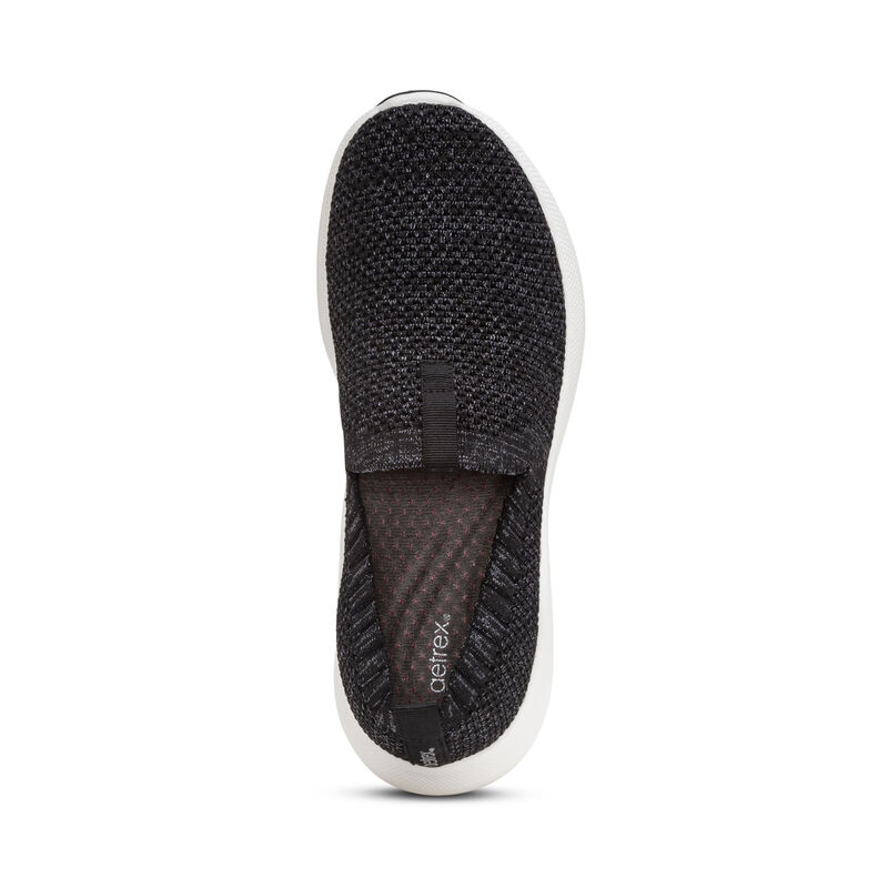 Aetrex Angie Arch Support Women's Sneakers Black | IWW2742MW