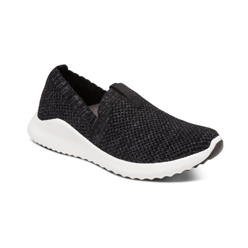 Aetrex Angie Arch Support Women\'s Sneakers Black | IWW2742MW