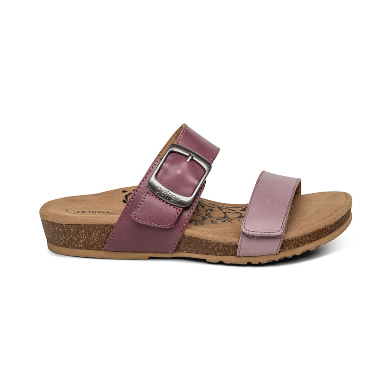 Aetrex Daisy Adjustable Women's Slides Purple | OFV5616LA