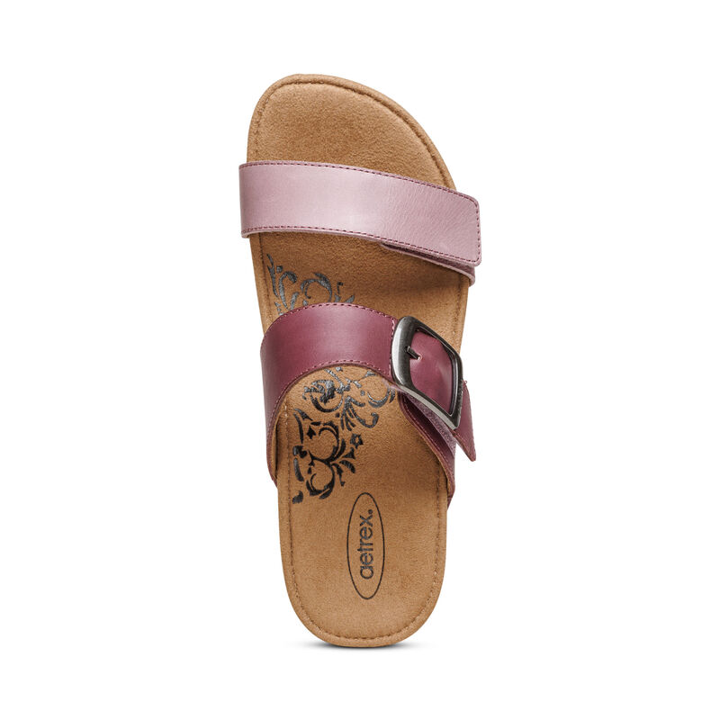 Aetrex Daisy Adjustable Women's Slides Purple | OFV5616LA