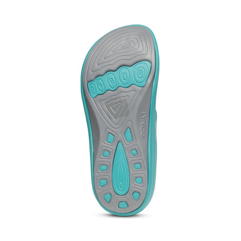 Aetrex Fiji Orthotic Women's Flip Flops Light Turquoise | EBS9567MD