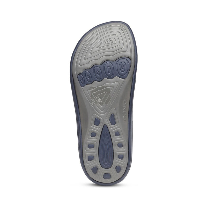 Aetrex Fiji Orthotic Women's Flip Flops Navy | SPY4077SG