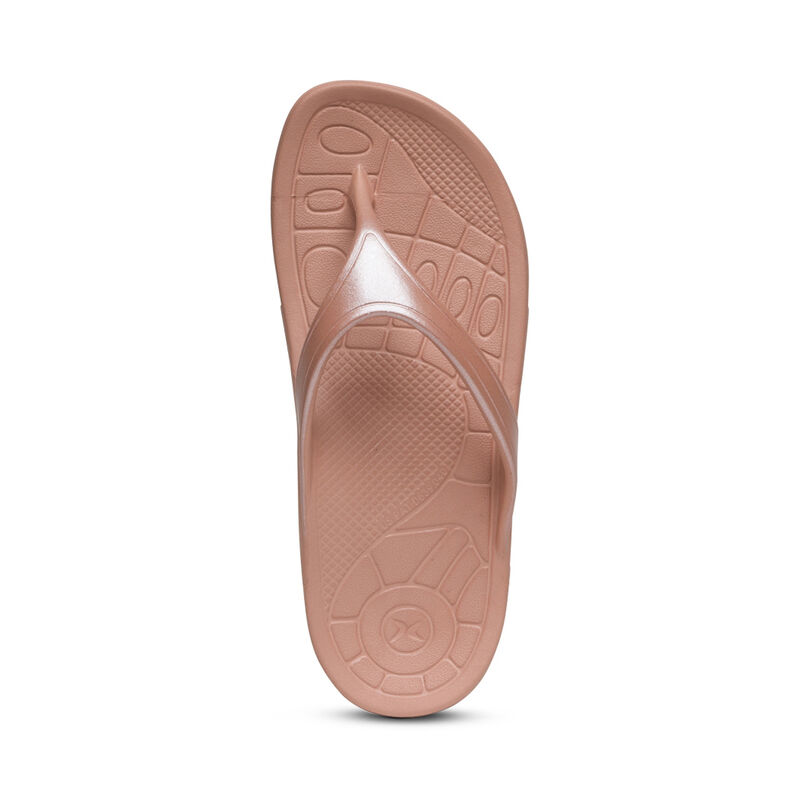 Aetrex Fiji Orthotic Women's Flip Flops Pink | UPC552KW