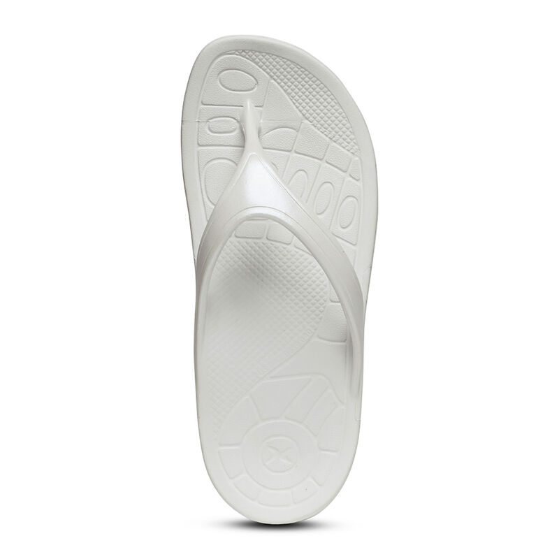 Aetrex Fiji Orthotic Women's Flip Flops White | URE6564UI