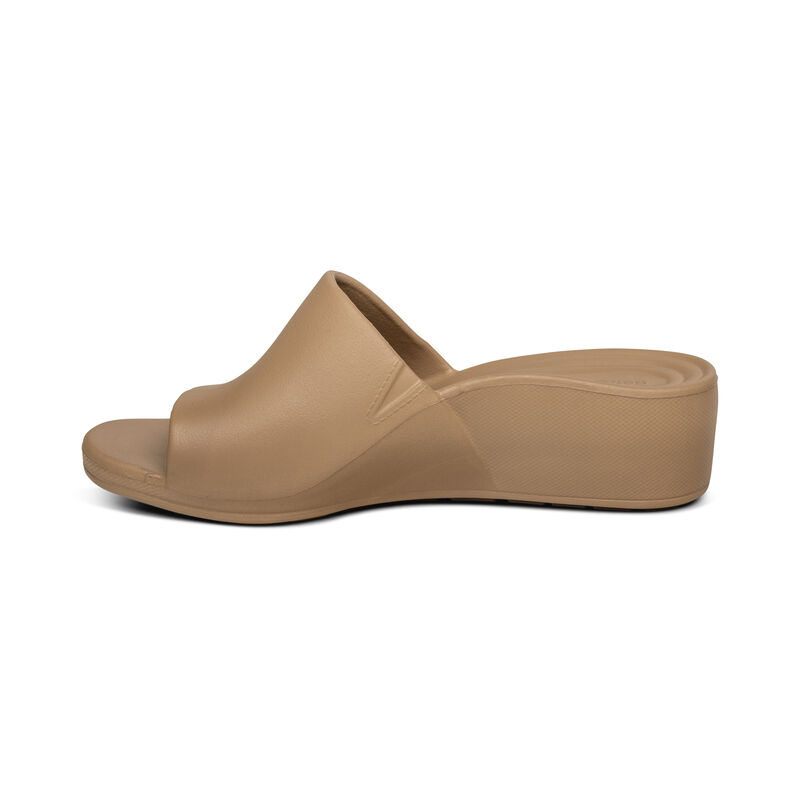 Aetrex Jamie Orthotic Women's Wedge Sandals Brown | SLQ3240YW