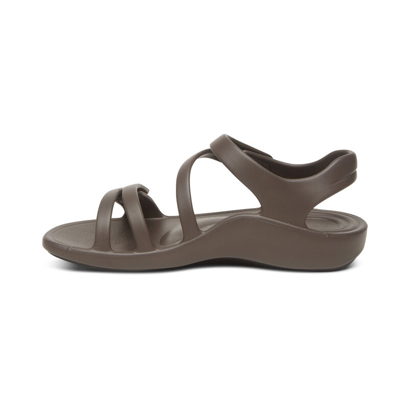 Aetrex Jillian Sport Water-Friendly Women's Sandals Dark Grey | VAN4786WD