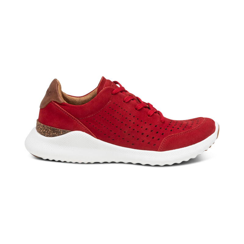 Aetrex Laura Arch Support Women's Sneakers Red | XBT2993BD