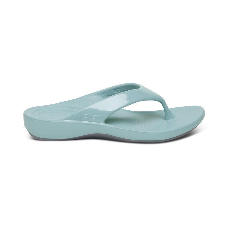 Aetrex Maui Orthotic Women's Flip Flops Blue | BVM6278AB