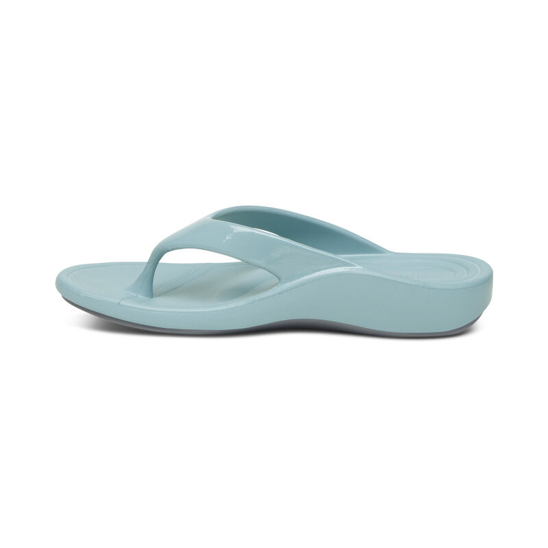 Aetrex Maui Orthotic Women's Flip Flops Blue | BVM6278AB