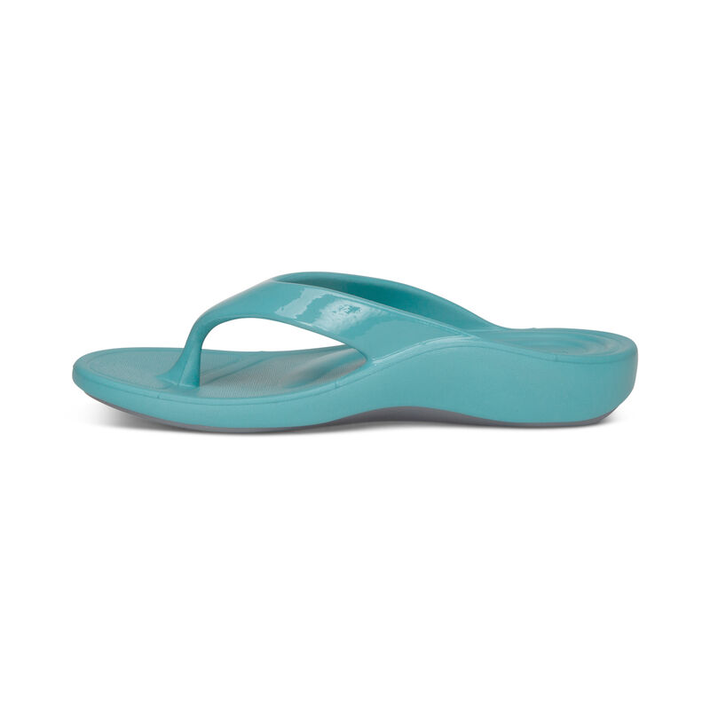 Aetrex Maui Orthotic Women's Flip Flops Light Turquoise | JMO8264JC