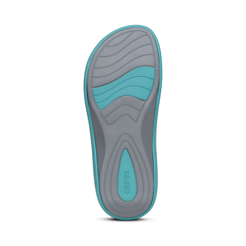 Aetrex Maui Orthotic Women's Flip Flops Light Turquoise | JMO8264JC