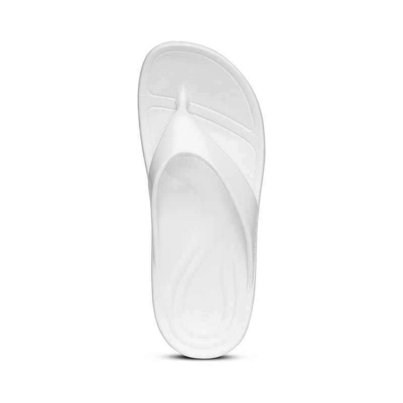 Aetrex Maui Orthotic Women's Flip Flops White | TXE2659JI