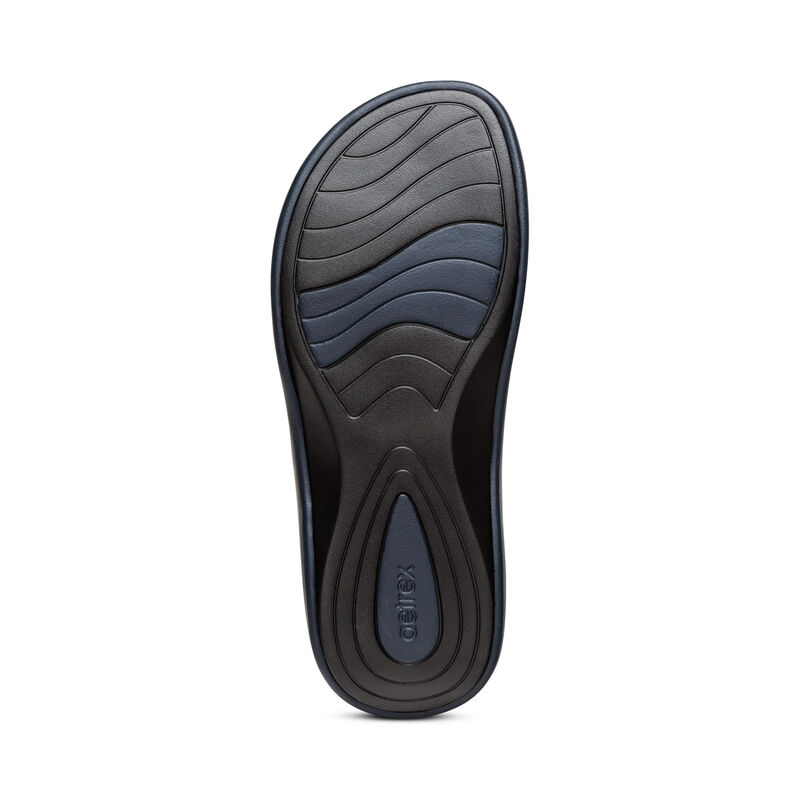 Aetrex Maui Starfish Orthotic Women's Flip Flops Navy | INO9369SB