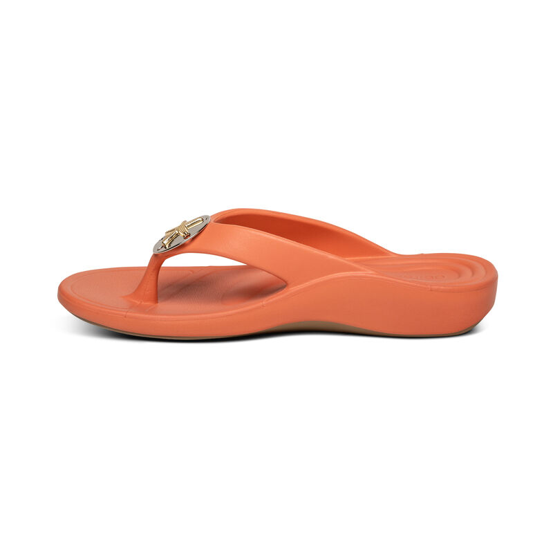 Aetrex Maui Starfish Orthotic Women's Flip Flops Orange | ZAZ2164TA