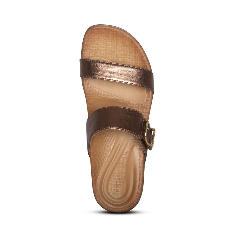 Aetrex Mimi Water-Friendly Women's Sandals Gold | ACI10097BP