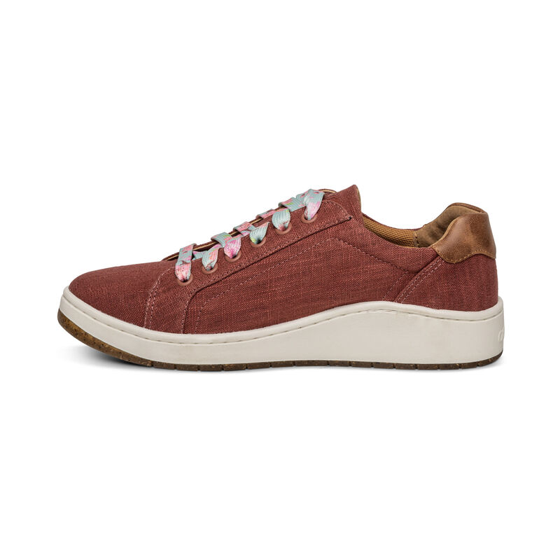 Aetrex Renee Arch Support Women's Sneakers Dark Red | ENJ2733RK