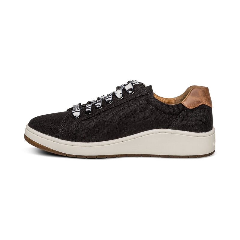 Aetrex Renee Arch Support Women's Sneakers Black | FIZ8761MV